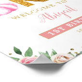 Little Pumpkin Floral 1. Geburtstag Begrüßungszeic Poster (Ecke)