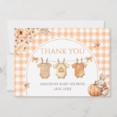 Little Pumpkin Floral Baby Dusche Danke Karte (Vorderseite)