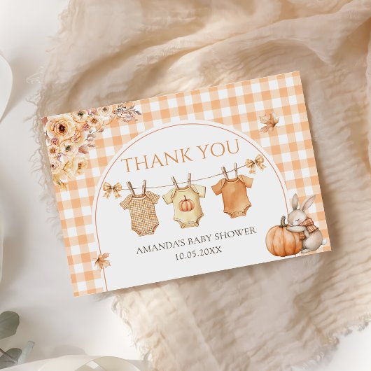 Little Pumpkin Floral Baby Dusche Danke Karte