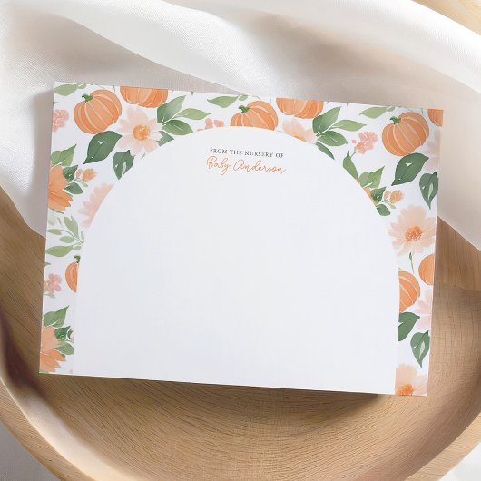 Little Pumpkin Floral Baby Dusche Danke Karte