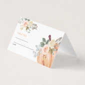 Little Pumpkin Floral Baby Dusche Tischnummer (Vorderseite)