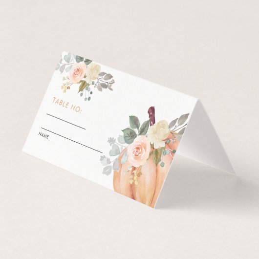 Little Pumpkin Floral Baby Dusche Tischnummer (Vorderseite)