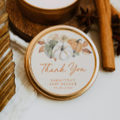 Little Pumpkin Floral Baby Dusche Vielen Dank für Runder Aufkleber