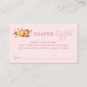 Little Pumpkin Floral Baby Dusche Windel Raffle Begleitkarte (Vorderseite)