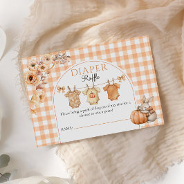 Little Pumpkin Floral Baby Dusche Windel Raffle Begleitkarte