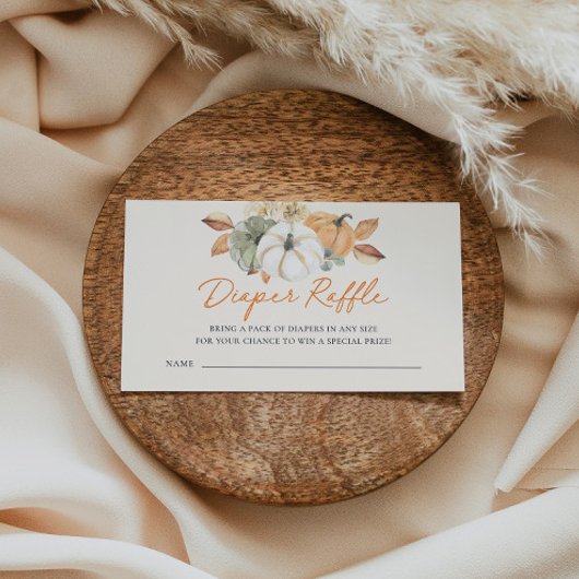 Little Pumpkin Floral Baby Dusche Windel Raffle Begleitkarte