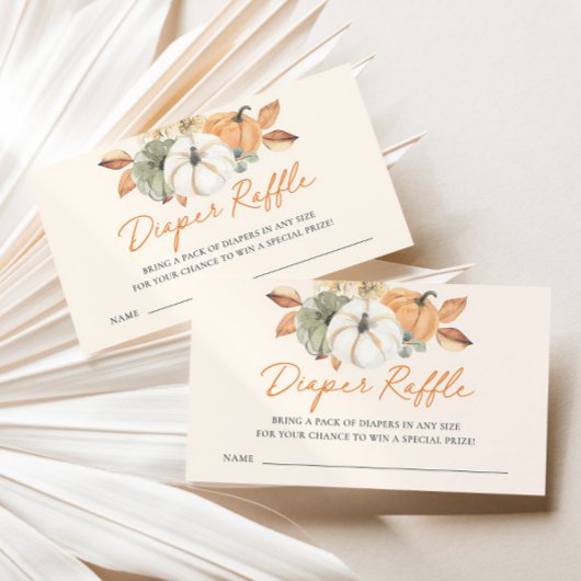 Little Pumpkin Floral Baby Dusche Windel Raffle Begleitkarte