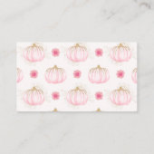 Little Pumpkin Floral Baby Girl Diaper Raffle Card Visitenkarte (Rückseite)