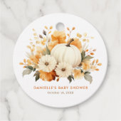 Little Pumpkin Floral Boho Botanical Baby Shower Geschenkanhänger (Vorderseite)