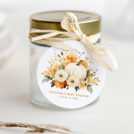 Little Pumpkin Floral Boho Botanical Baby Shower Geschenkanhänger