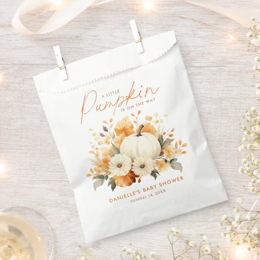 Little Pumpkin Floral Boho Botanical Baby Shower Geschenktütchen (Ausgeschnitten)
