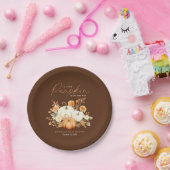 Little Pumpkin Floral Boho Botanical Baby Shower Pappteller (Party)