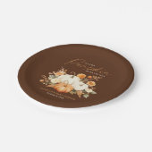 Little Pumpkin Floral Boho Botanical Baby Shower Pappteller (Schrägansicht)