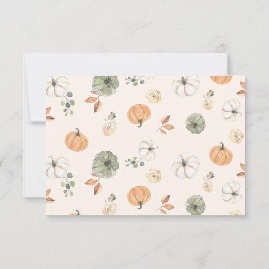 Little Pumpkin Floral Boho Elegant Baby Shower Dankeskarte (Rückseite)