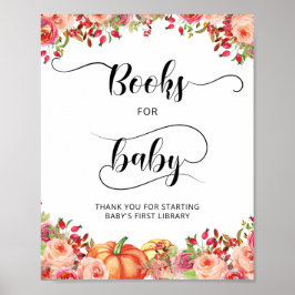 Little Pumpkin Floral Books for Baby Poster