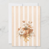 Little Pumpkin Floral Bow Baby Shower Invitation Einladung (Rückseite)