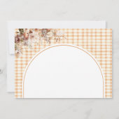 Little Pumpkin Floral Bow Fall Baby Shower Books Dankeskarte (Rückseite)