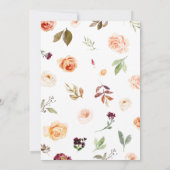 Little Pumpkin Floral Burgundy Baby Shower Einladung (Rückseite)