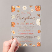 Little Pumpkin Floral Fall Baby Shower Acryleinladungen (Insitu (Handheld))