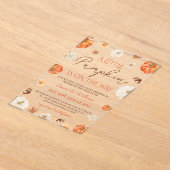Little Pumpkin Floral Fall Baby Shower Acryleinladungen (Ablage )