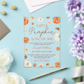 Little Pumpkin Floral Fall Baby Shower Acryleinladungen (In Situ (Hochzeit))