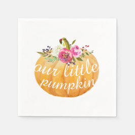 Little Pumpkin Floral Fall Napkins Serviette