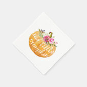Little Pumpkin Floral Fall Napkins Serviette (Ecke)