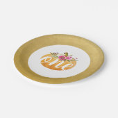 Little Pumpkin Floral Fall Paper-Teller Pappteller (Schrägansicht)