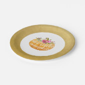 Little Pumpkin Floral Fall Paper-Teller Pappteller (Schrägansicht)