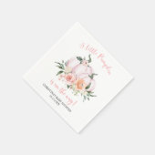 Little Pumpkin Floral Girl Baby Shower Serviette (Ecke)