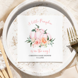 Little Pumpkin Floral Girl Baby Shower Serviette