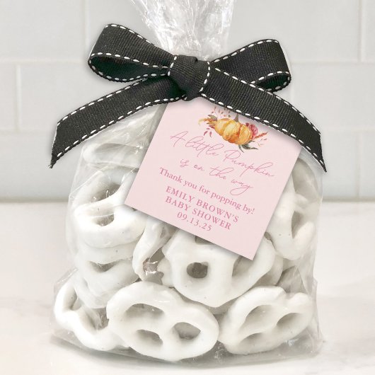 Little Pumpkin Floral Girl Babydusche Geschenkanhänger