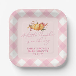 Little Pumpkin Floral Girl Babydusche Pappteller