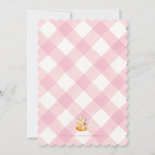 Little Pumpkin Floral Girl Kinderdusche Einladung (Rückseite)