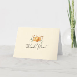 Little Pumpkin Floral Neutral Baby Shower Dankeskarte