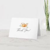 Little Pumpkin Floral Neutral Baby Shower Dankeskarte (Vorderseite)