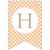 Little Pumpkin Floral Orange Kariert erster Geburt Wimpelkette (Zweite Fahne)