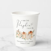 Little Pumpkin Floral Watercolor Babydusche Pappbecher (Vorderseite)