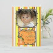 Little Pumpkin Foto Einladung (Stehend Vorderseite)