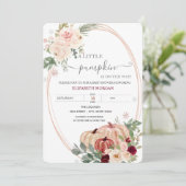 Little Pumpkin Frame Blume Kinderdusche Einladung (Stehend Vorderseite)