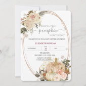 Little Pumpkin Frame Blume Wood Baby Dusche Einladung (Vorderseite)