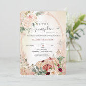 Little Pumpkin Frame Boho Blume Kinderdusche Einladung (Stehend Vorderseite)