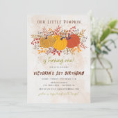 Little Pumpkin Fresh Farm Foto zum Geburtstag Einladung (Stehend Vorderseite)