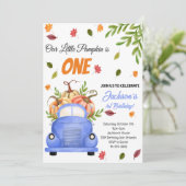 Little Pumpkin Geburtstagsparty Einladung (Stehend Vorderseite)