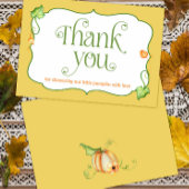 Little Pumpkin Gender Neutral Autumn Baby Shower Dankeskarte