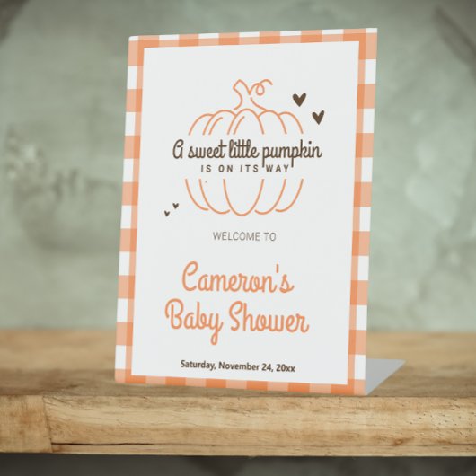 Little Pumpkin Gender Neutral Baby Dusche Willkomm Sockelschild