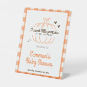 Little Pumpkin Gender Neutral Baby Dusche Willkomm Sockelschild (Vorderseite)