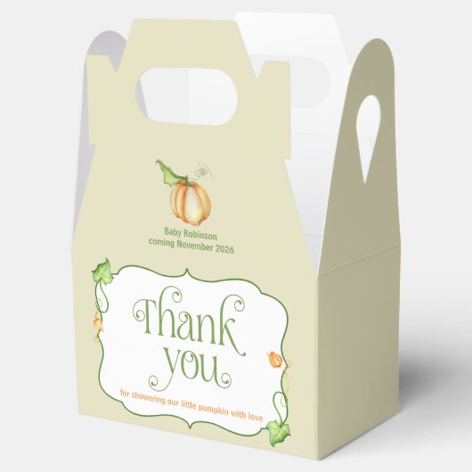 Little Pumpkin Gender Neutral Baby Shower Geschenkschachtel (Geöffnet)