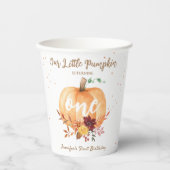 Little Pumpkin Gender Neutral Fall 1. Geburtstag Pappbecher (Vorderseite)