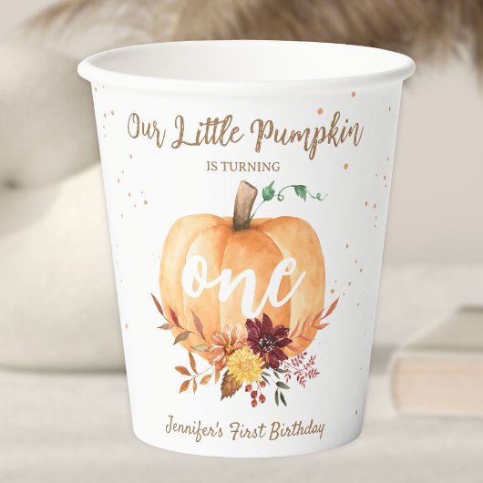 Little Pumpkin Gender Neutral Fall 1. Geburtstag Pappbecher